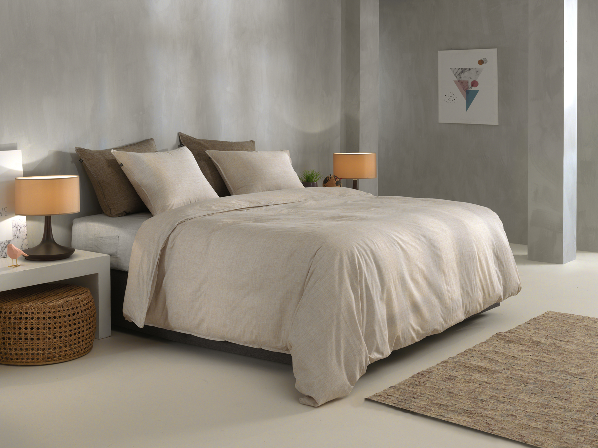 Heckettlane Bettwäsche ca. 135x200cm in Farbe Sandy-Beige