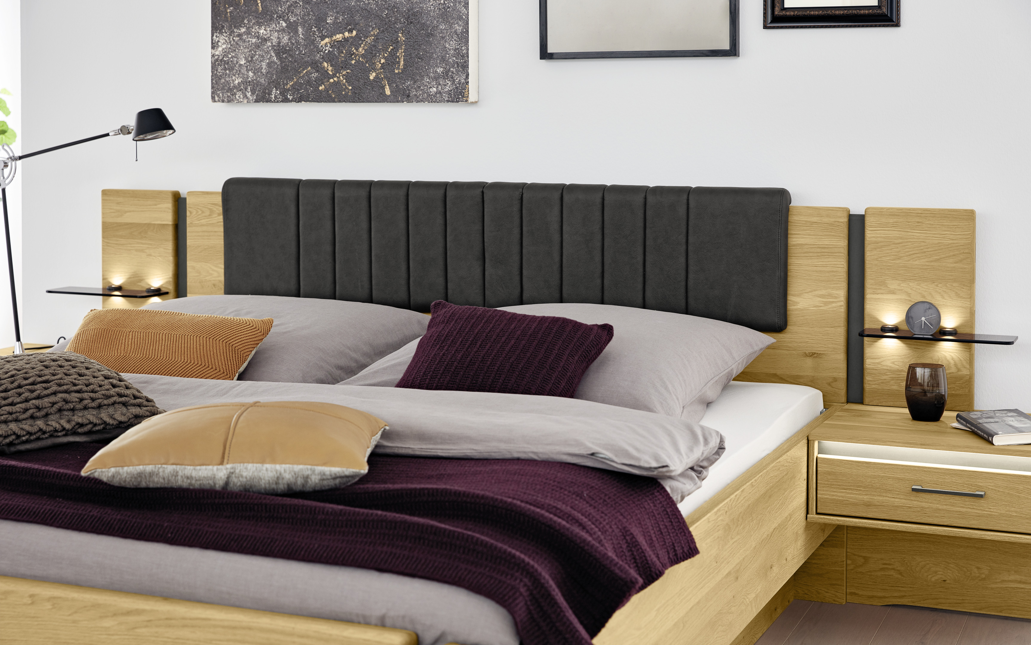Musterring Komfort-Schlafzimmer SORRENT ca. 180x200cm in Front Natur Eiche teilmassiv/Korpus Eiche Nachbildung