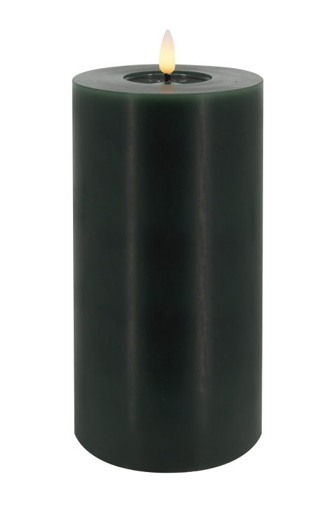 L.C. Wholesaler LED-Stumpenkerze WINTER ca. Ø 10, H 20cm in green smooth, ca. 10x20cm