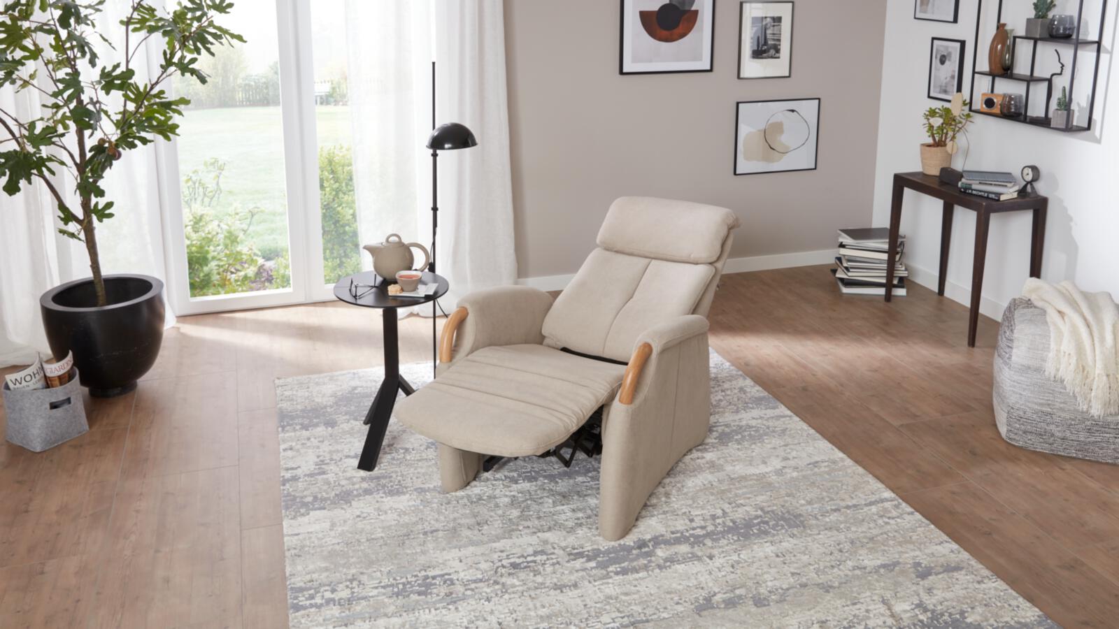 Hukla TV-Sessel  in Stoff Kira ecru PG20, Moebel, Stuhl, Dekoration für Zuhause, Pflanze, Sessel