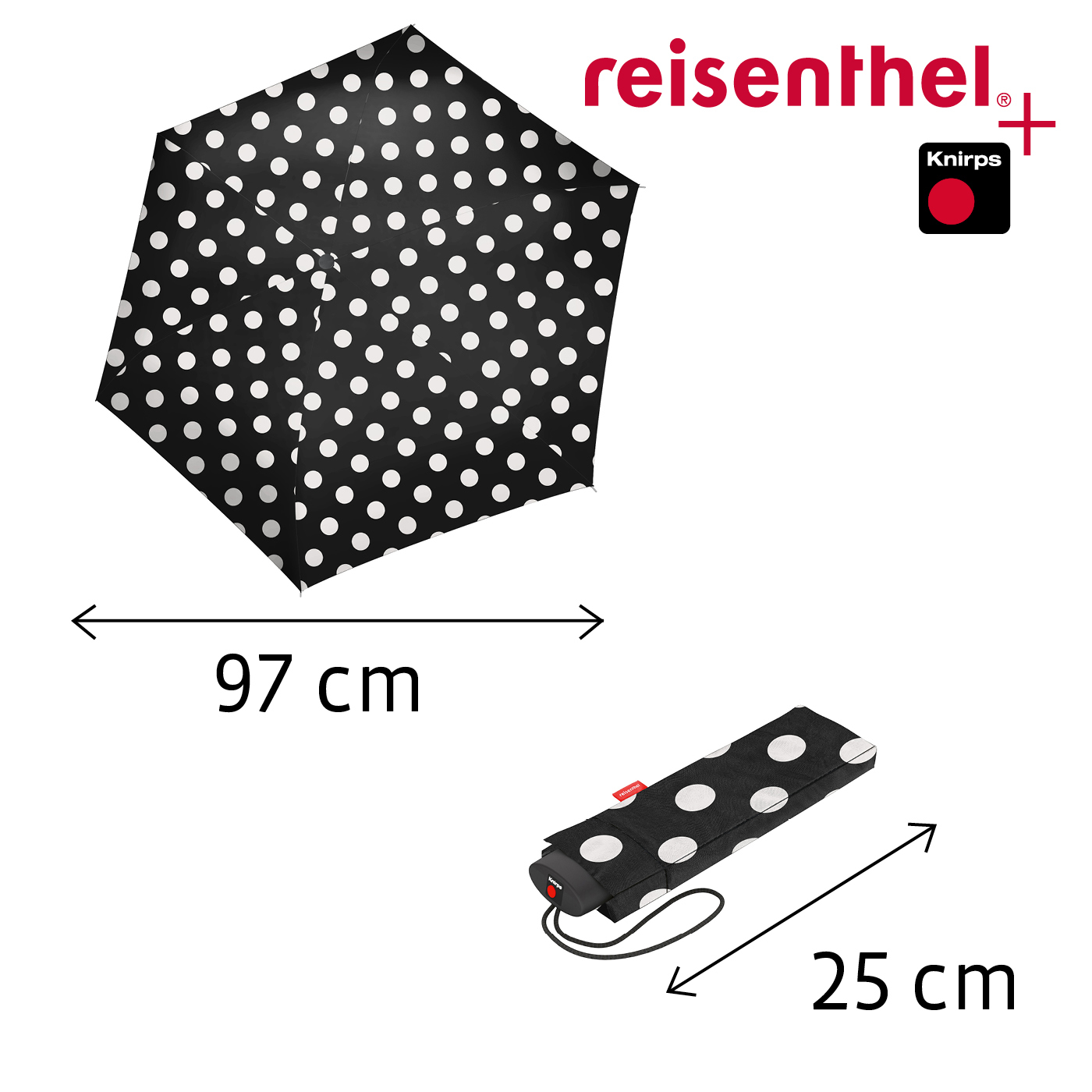 Reisenthel UMBRELLA POCKET MINI in Farbe dots white, Muster, Zubehör, Formelle Kleidung, Krawatte