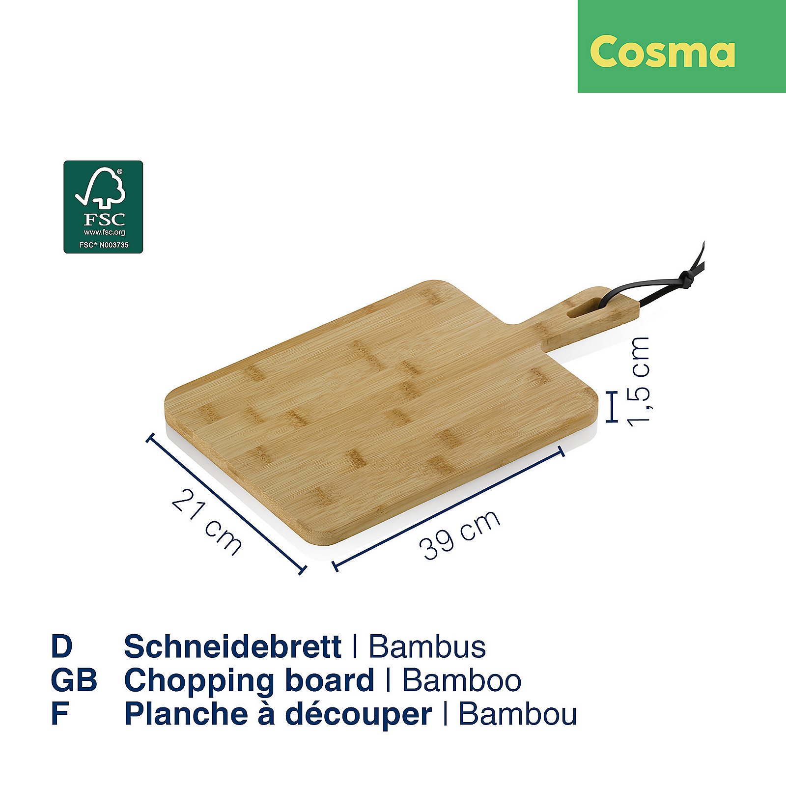 Kela Schneidebrett Cosma  in 21x39cm, Computerausrüstung, Elektronik, Hardware, Holz