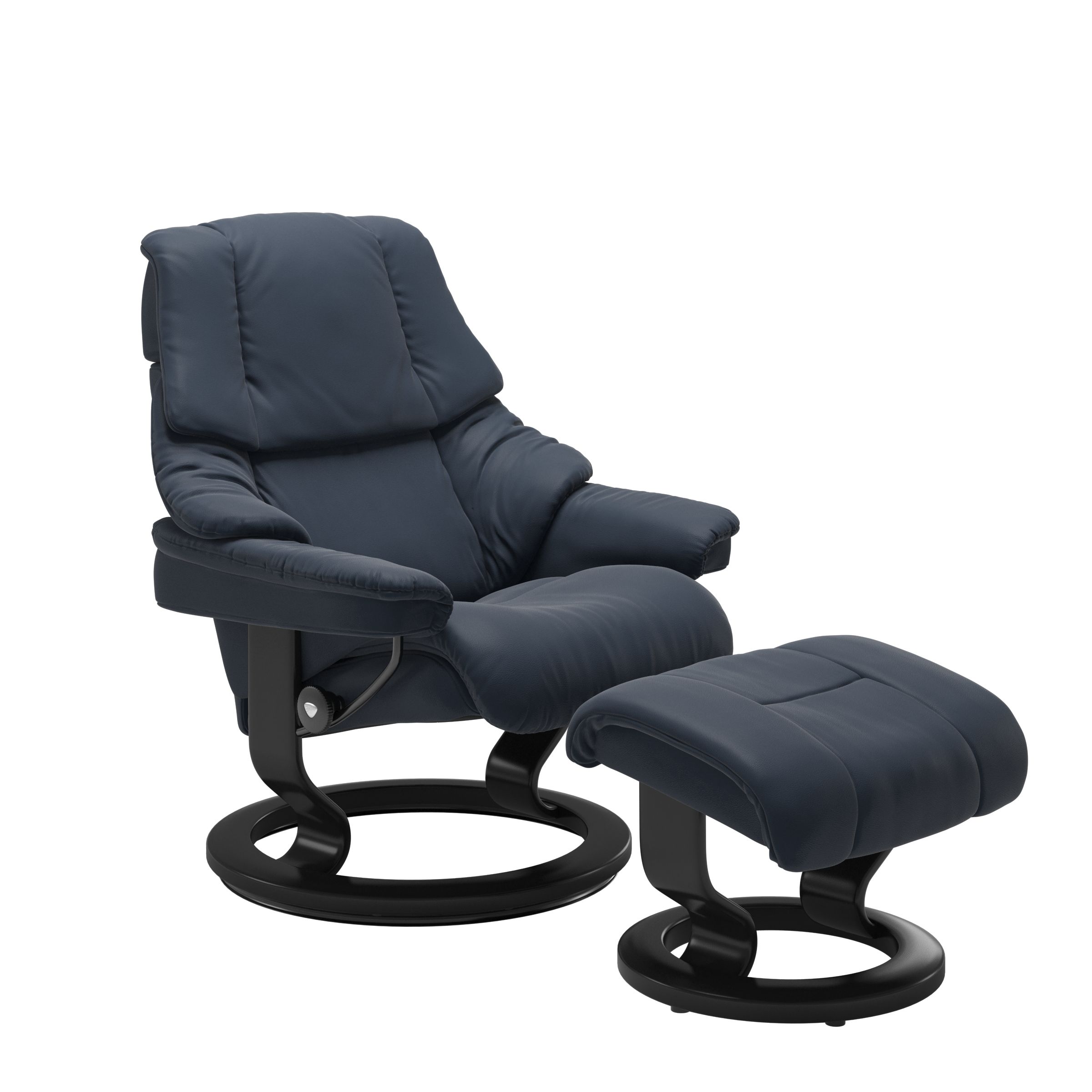 Stressless Sessel mit Hocker Reno Classic (S) in Leder Paloma Oxford blue
