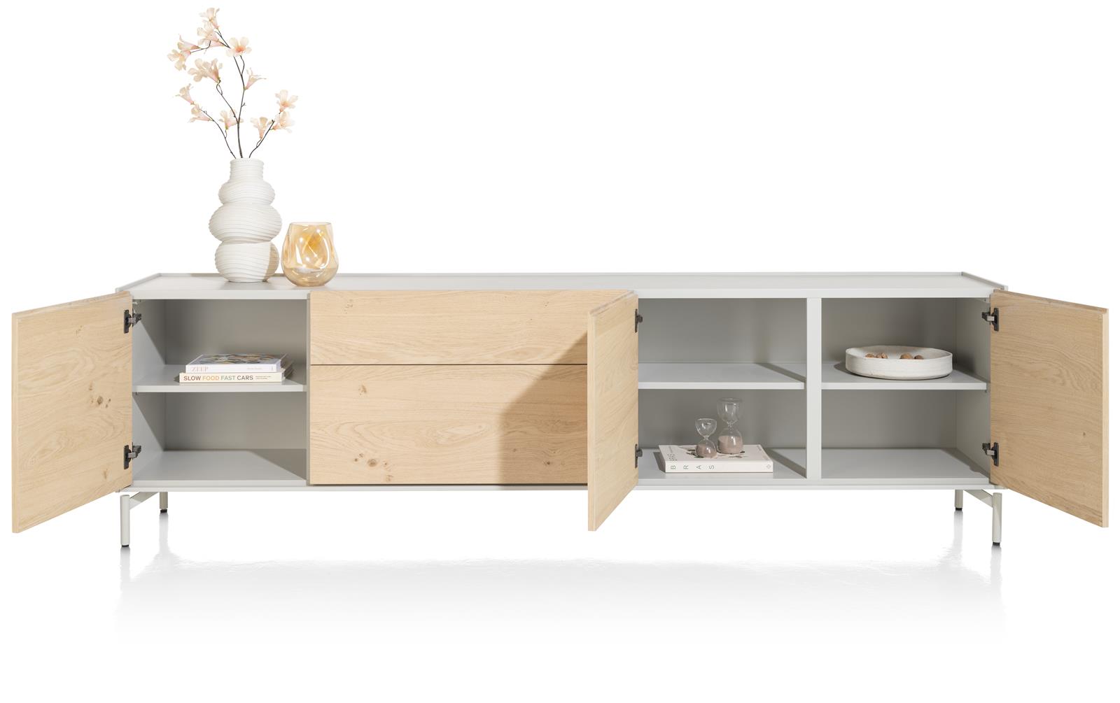 XOOON Sideboard NIORA ca. B240 H70 T42 cm in Eiche natur/silk grey lackiert