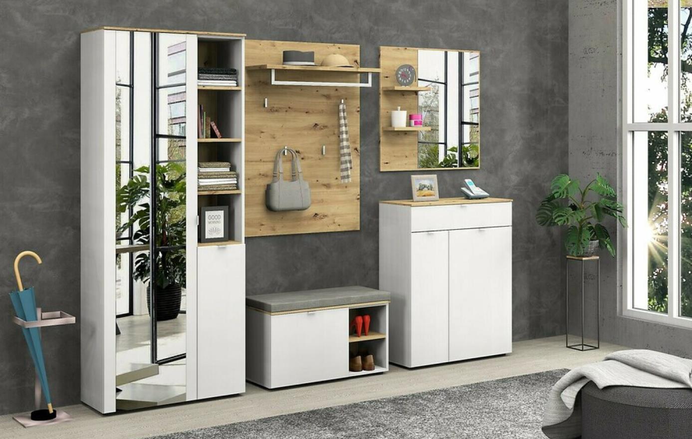 Garderobenpaneel BARI ca. B78 H117 T30 cm in Artisan Eiche