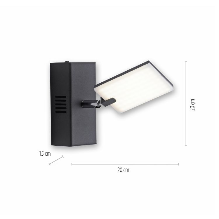 Paul Neuhaus LED-Wandleuchte PURE MIRA 1-flammig in Farbe schwarz, Beleuchtung