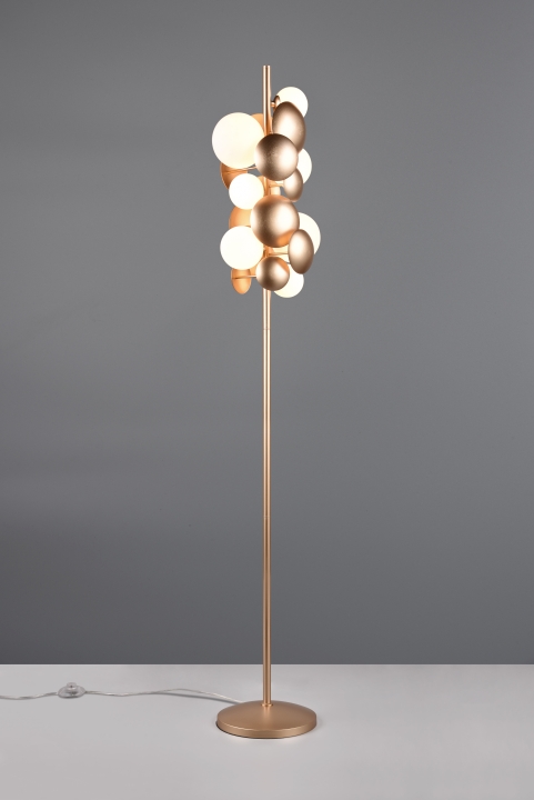 Trio Select Stehleuchte BUBBLE in goldfarbig