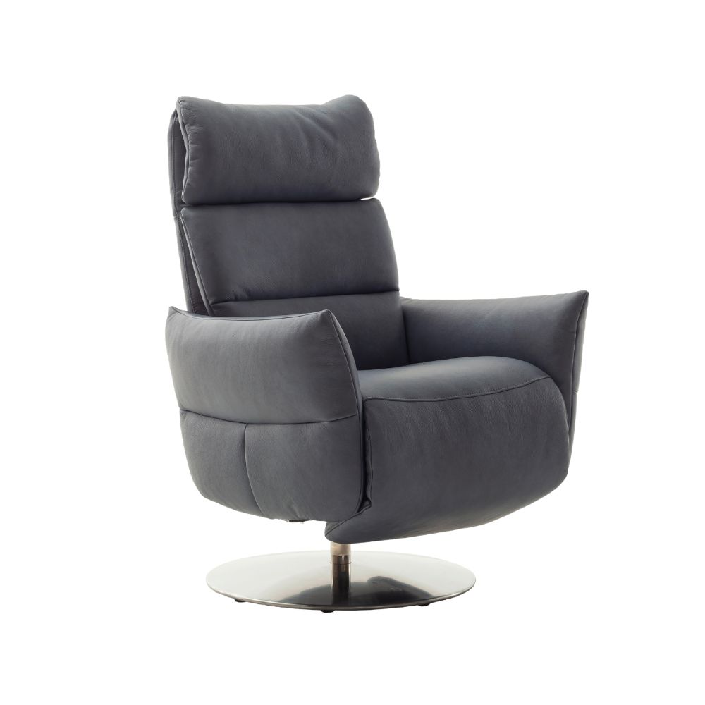 SCHÖNER WOHNEN-Kollektion Relaxsessel IMPULS LAZYLINE in Leder Reno grey/blue OL
