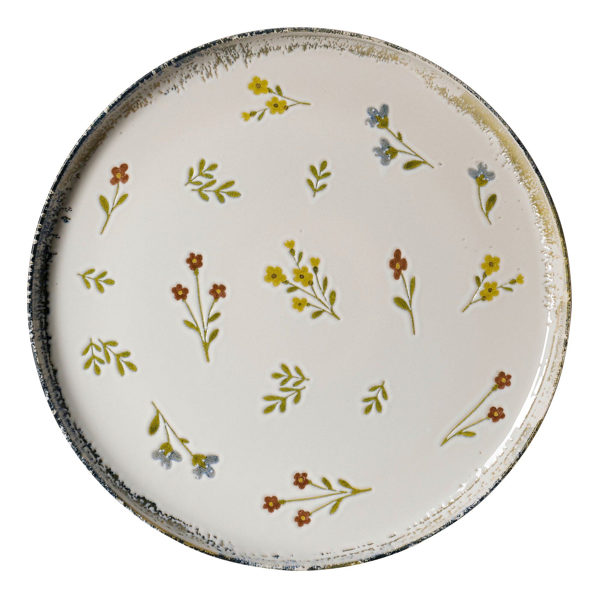 Ritzenhoff & Breker Platte VIOLA 32cm aus Steinzeug weißöbunt, Porzellan, Töpferei, Mahlzeit, Teller, Gericht