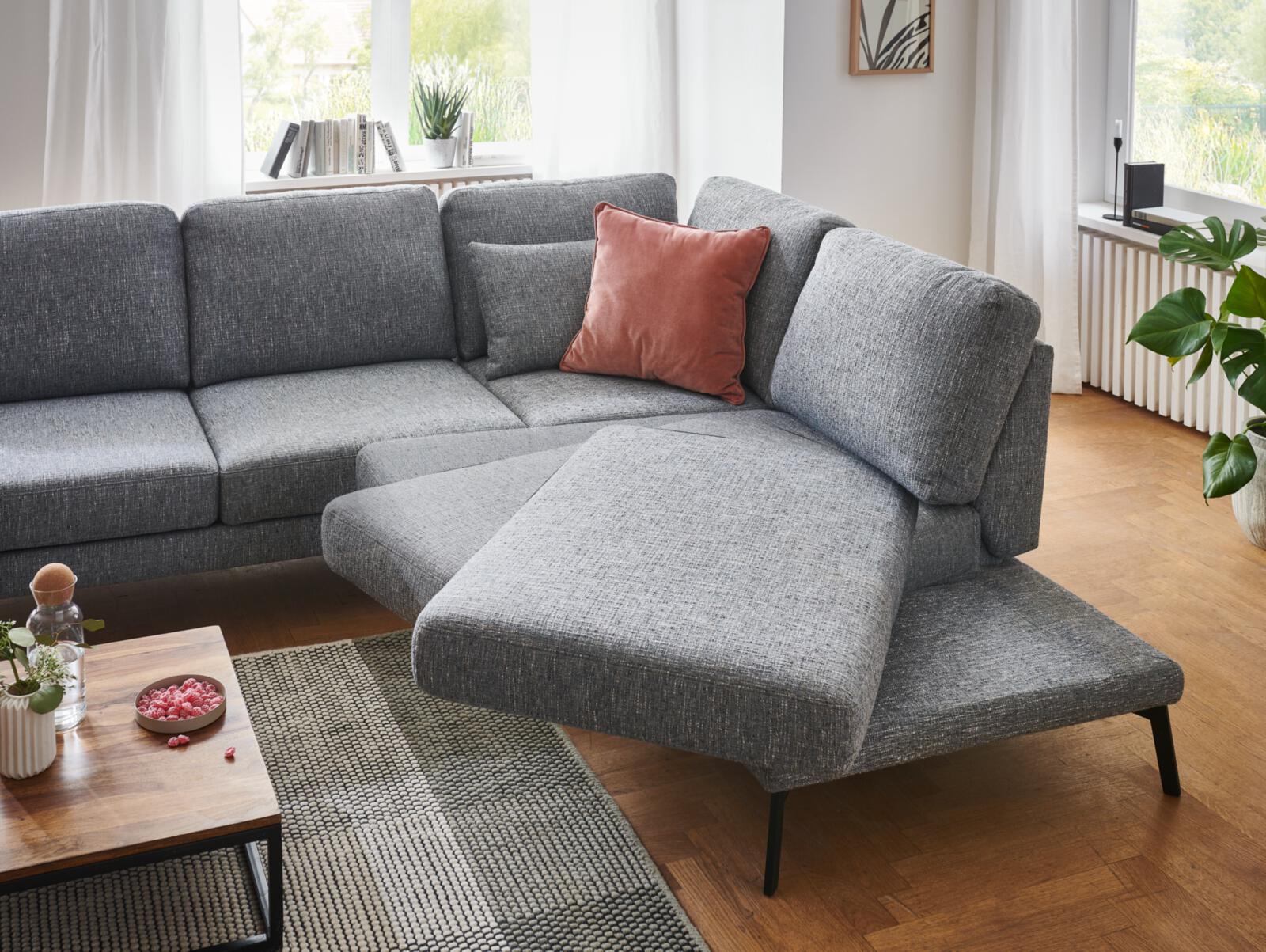 Candy Polsterecke TWISTER ca. 253x207cm in Stoff Prime blue grey