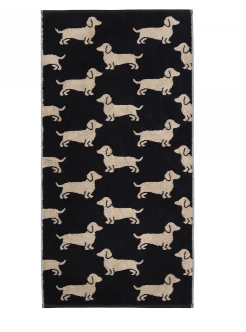 Cawö Duschtuch 80x150 cm WE LOVE DOG in 93 schwarz/beige