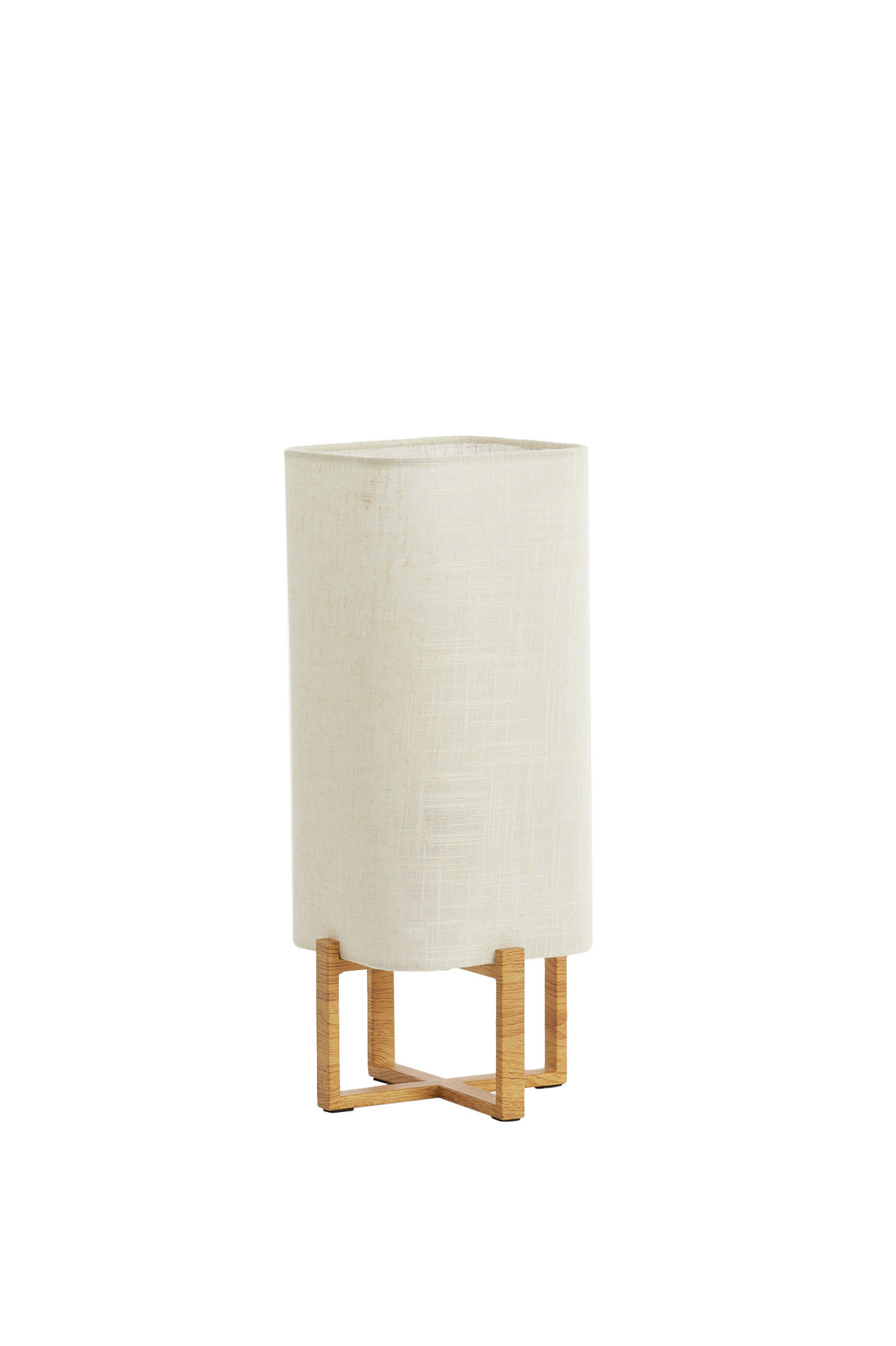 Tischleuchte  ca. 17x17x39cm in wood Print natur+Linen creme
