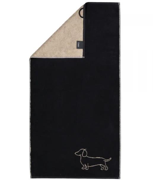 Cawö Duschtuch 80x150 cm WE LOVE DOG in 93 schwarz/beige