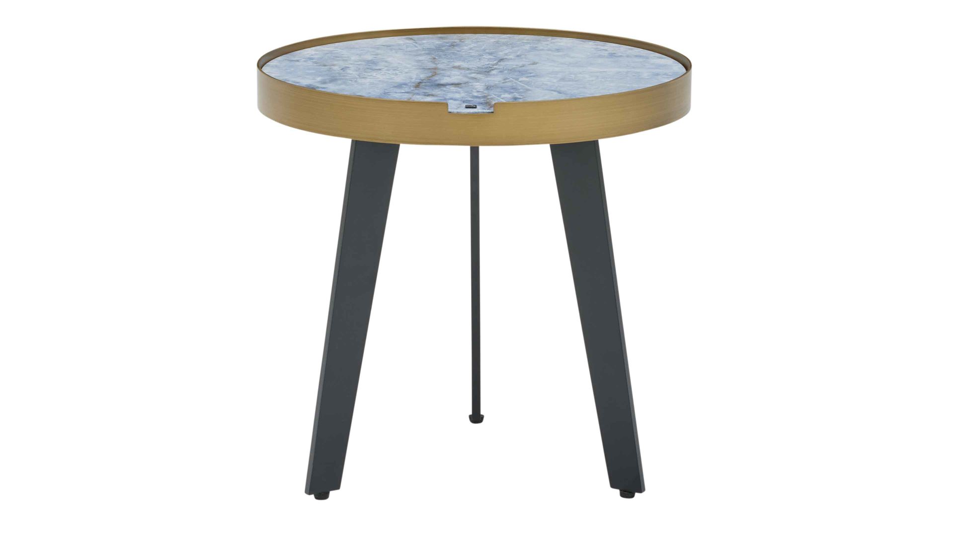 Interliving Beistelltisch IL 6217 Ø ca. 40cm in Keramik Marmoroptik Onyx blau