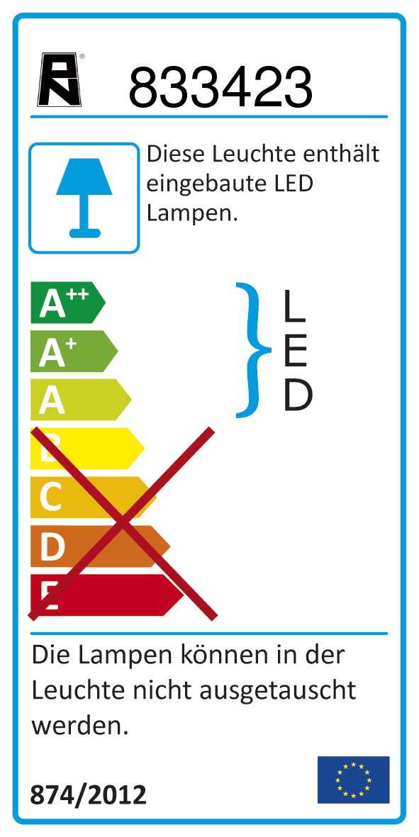 Paul Neuhaus LED-Stehleuchte ARTUR 2-flammig in Farbe stahl, Seite, Text