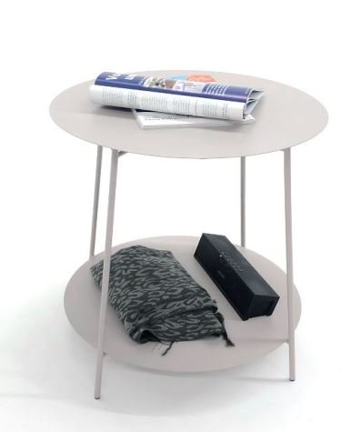 Beistelltisch ENNO D/H ca.50x50cm in Platte Metall sandgrau