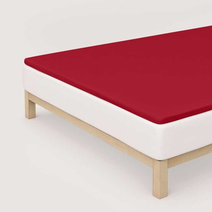 Schlafgut Pure Topper Spannbettlaken ca. 90x190-100x220cm in Farbe Red Deep