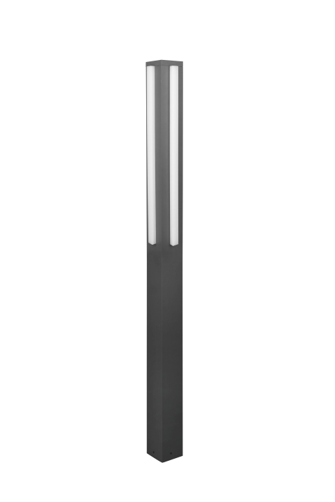 Trio LED-Pfosten MITCHELL in anthrazit, Glas Acryl weiß