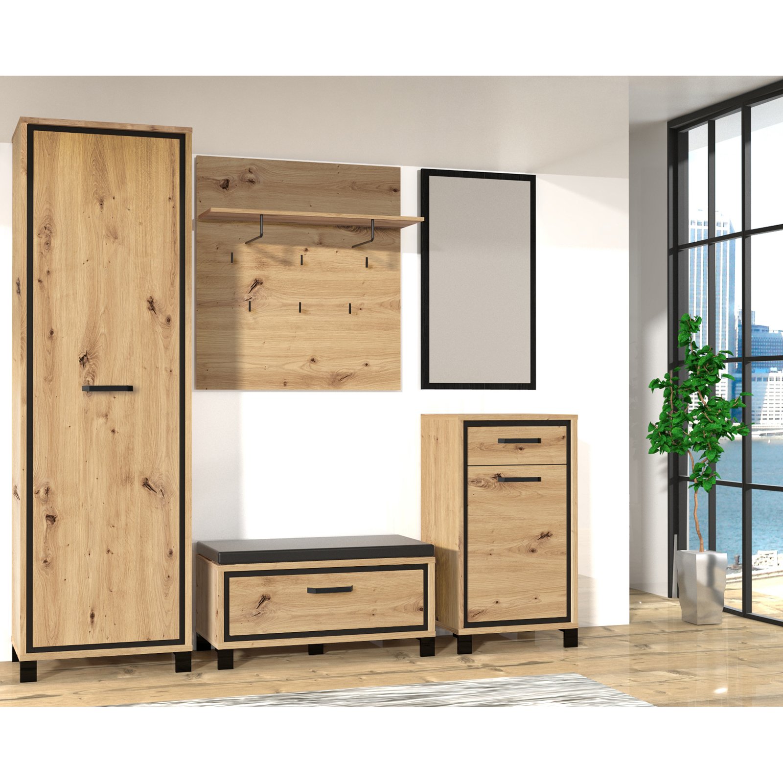 Forte Schuhschrank Trondheim in Artisan Eiche Nachbildung