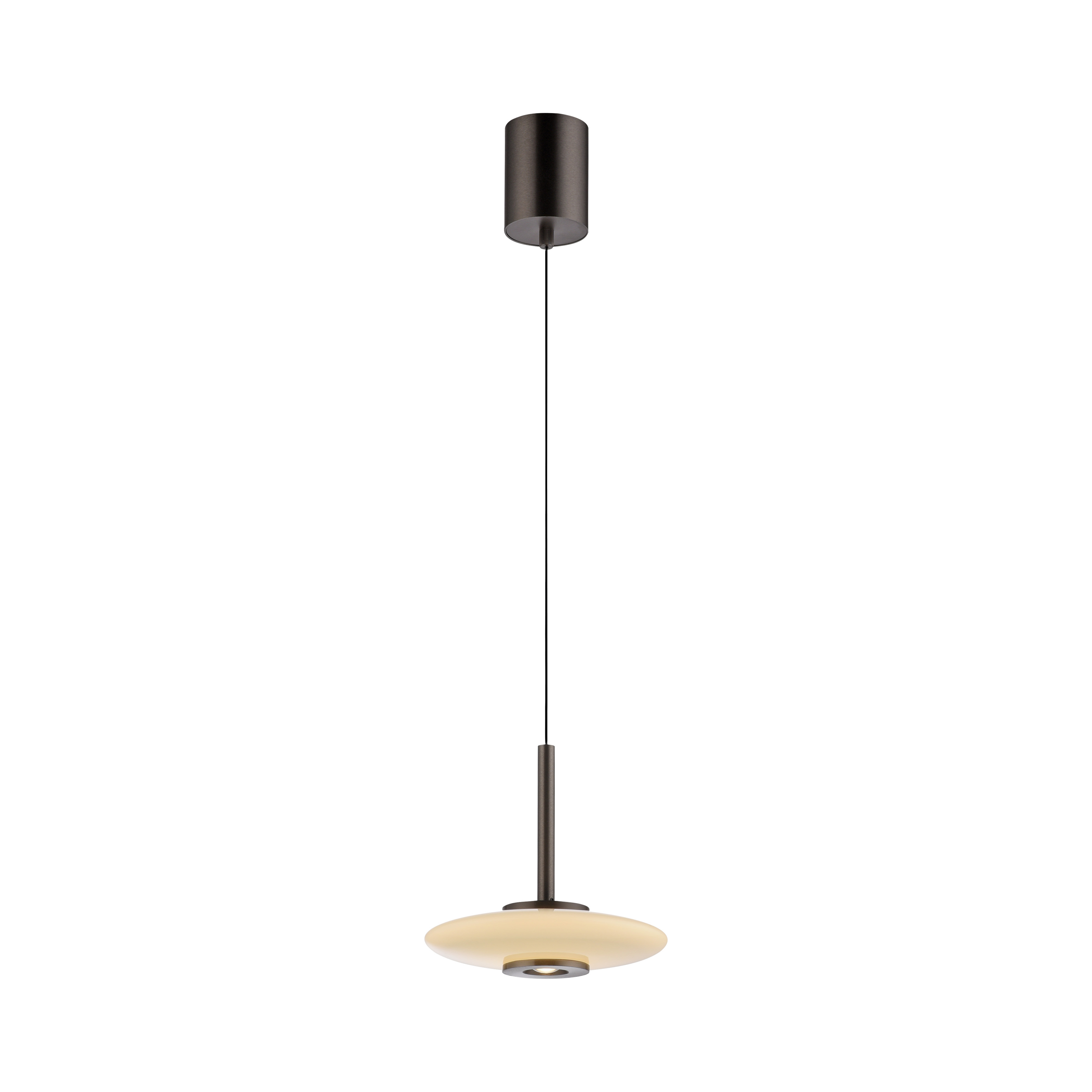 Paul Neuhaus LED-Pendelleuchte PURE VITRUM 2-flammig in Farbe dark-metal brown, Lampe