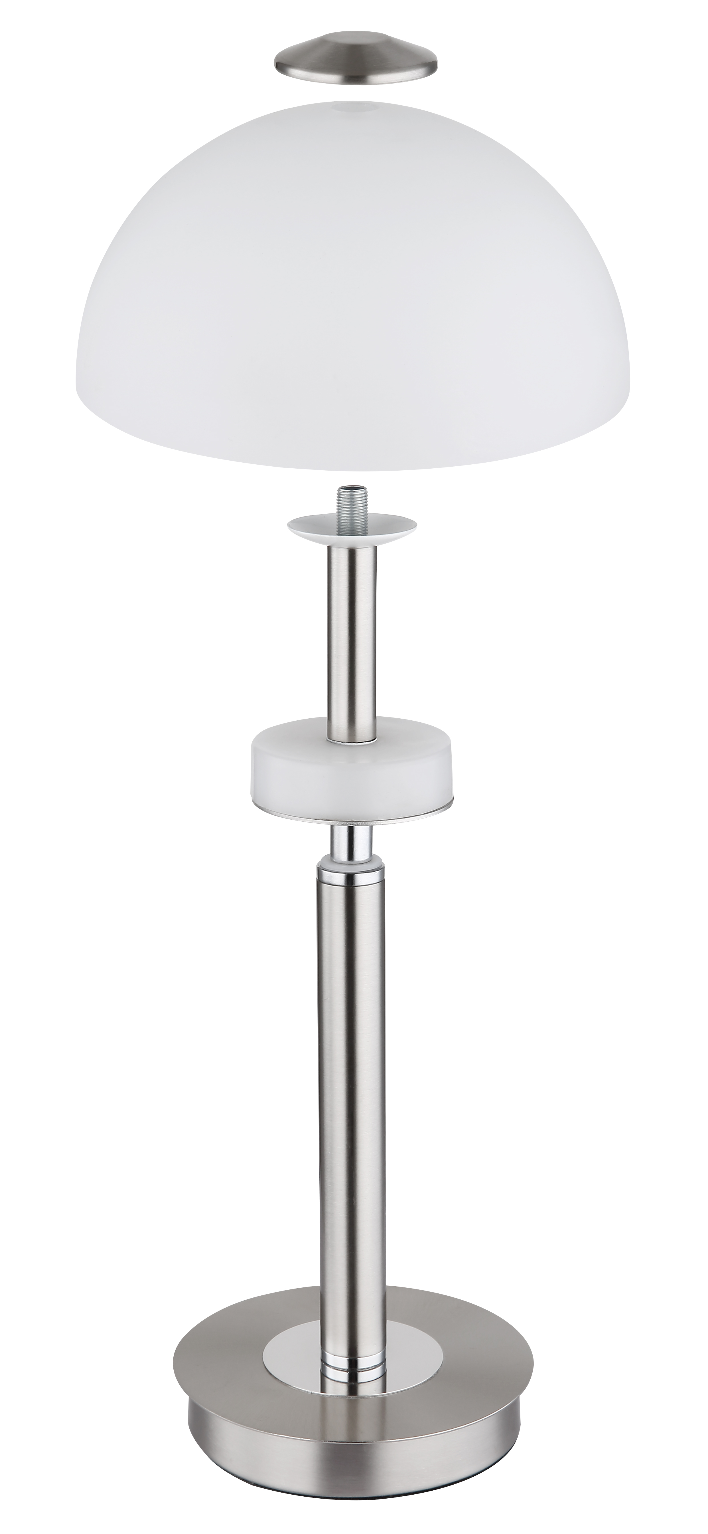 Globo Tischleuchte  in Metall Nickel matt Glas opal