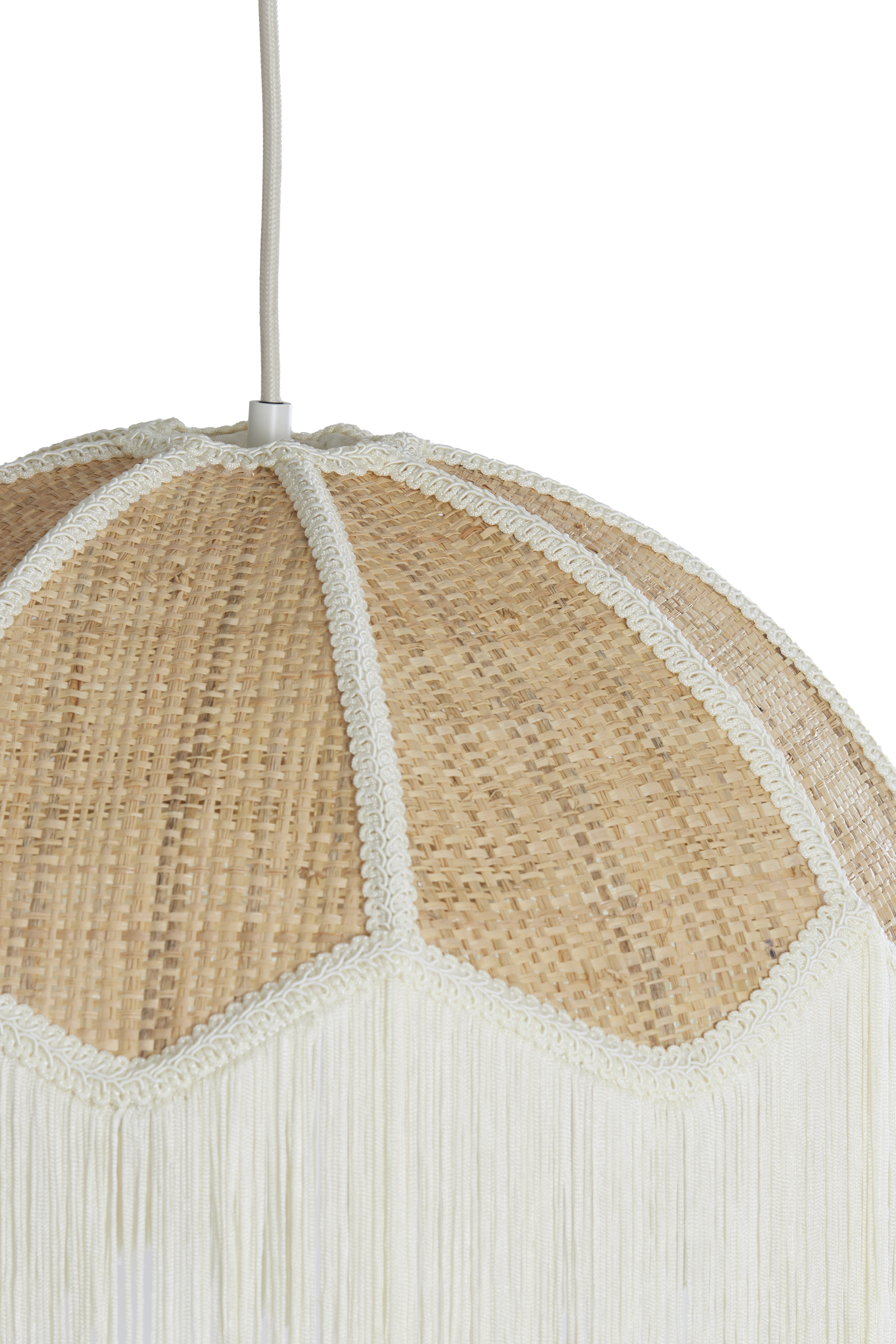 Hängeleuchte  Durchm. 40x33cm in Raffia natural+cream