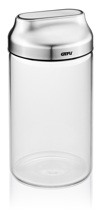 GEFU Vorratsdose KIPPO ca. B10 H19,1 T10 cm in schwarz/silber/transparent