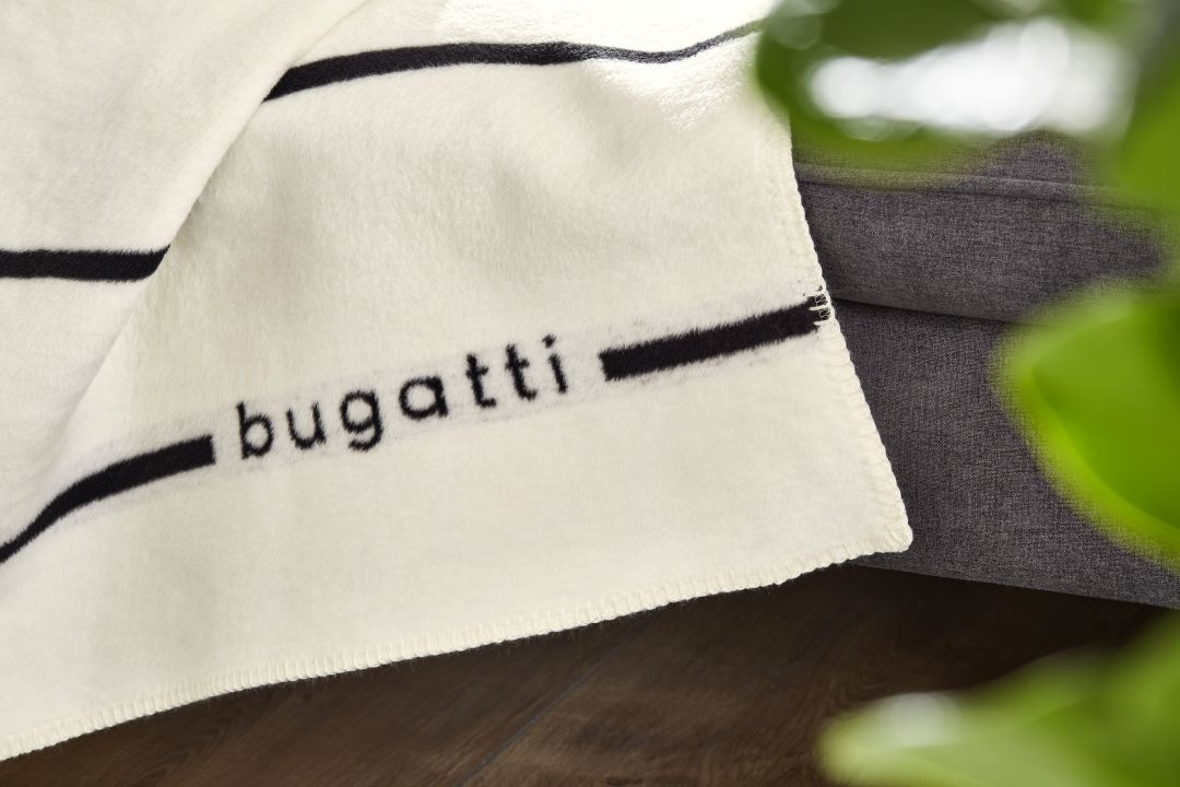 bugatti Jacquard-Decke 150x200cm in Farbe wollweiß/schwarz