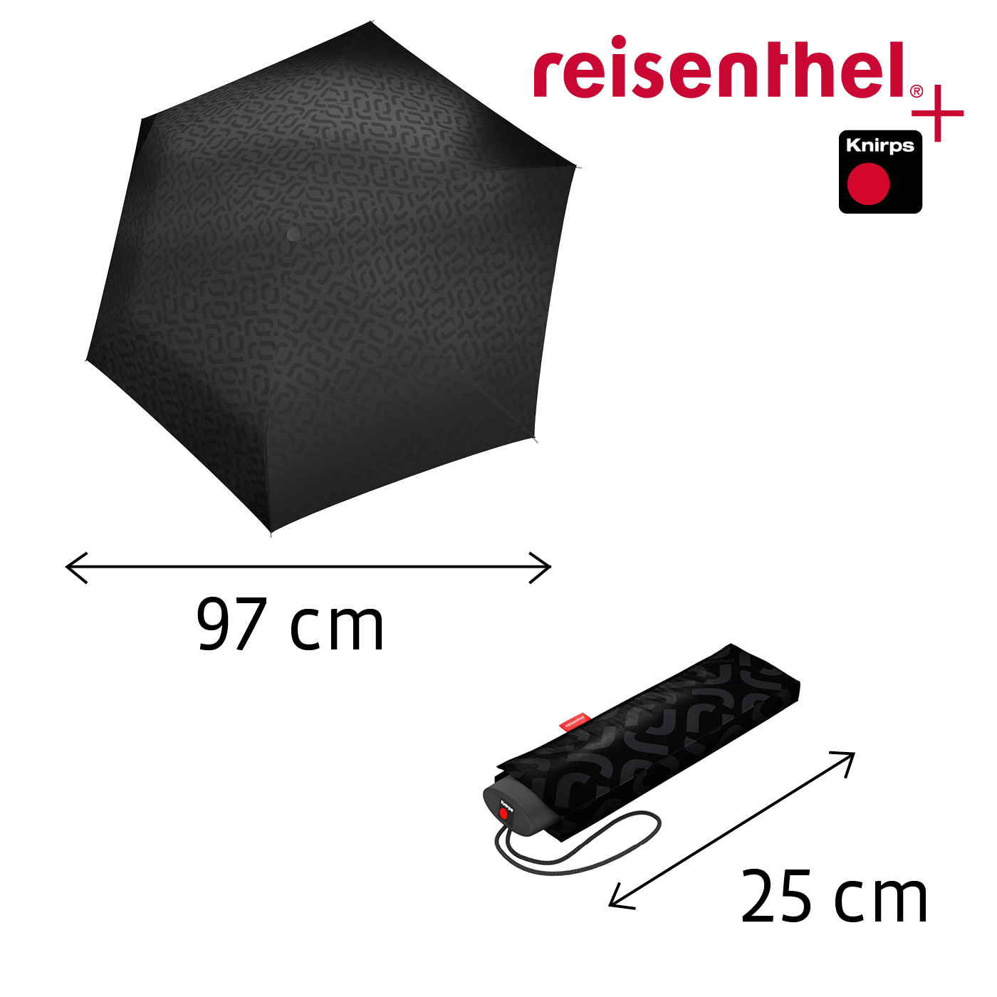 Reisenthel UMBRELLA POCKET MINI in Farbe signature black hot print, Baldachin