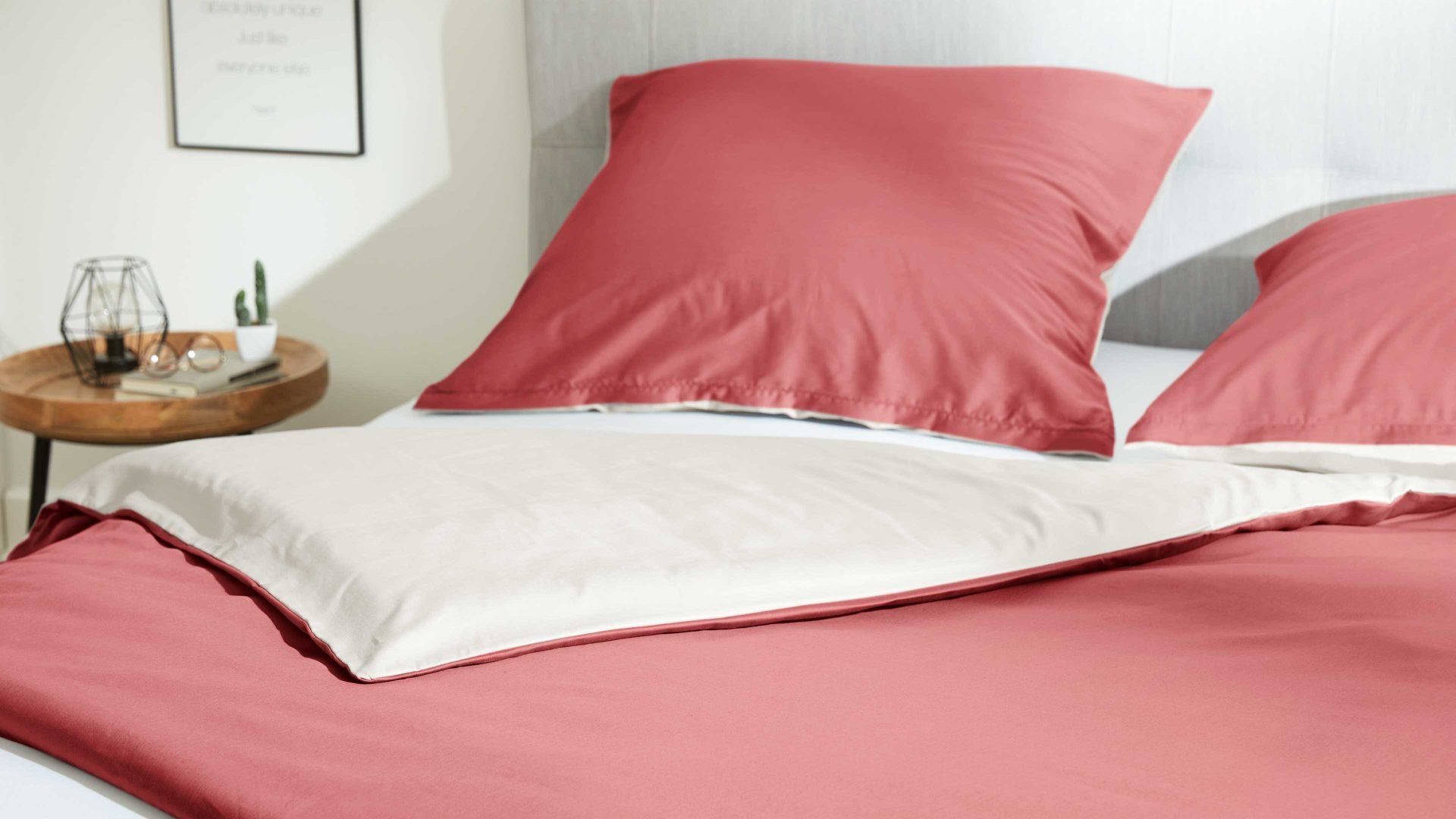 Interliving 9101 Bettwäsche-Set, ca. 155x220cm in Mako-Satin, Rosenholz