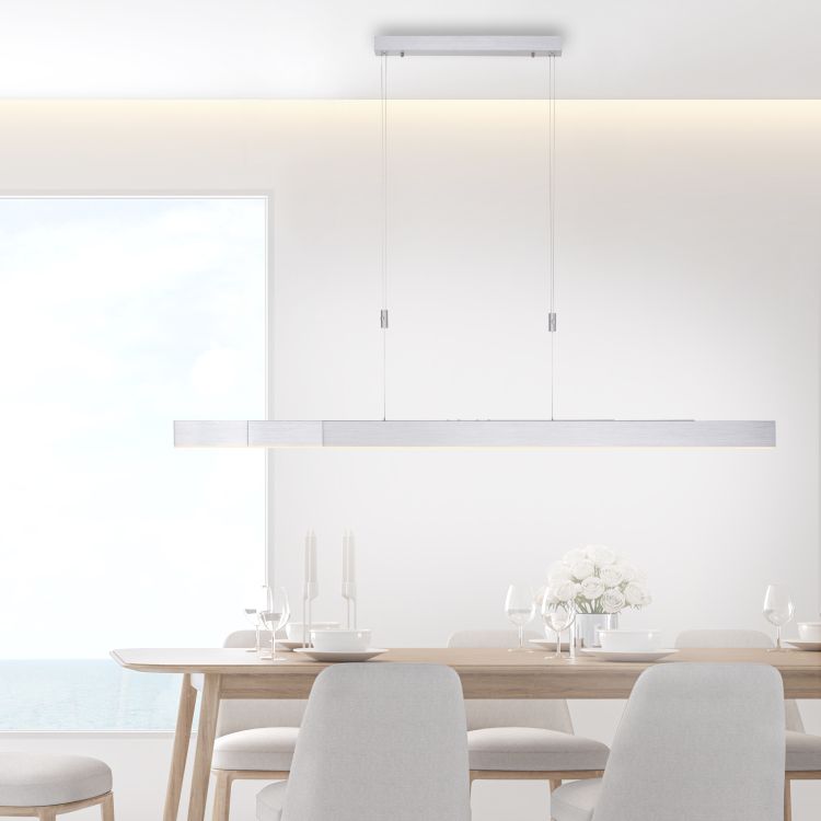 Paul Neuhaus LED-Pendelleuchte PURE MOTO 3-flammig in Farbe aluminium, Esszimmer, Esstisch, Mobiliar, Tabelle, Innenarchitektur