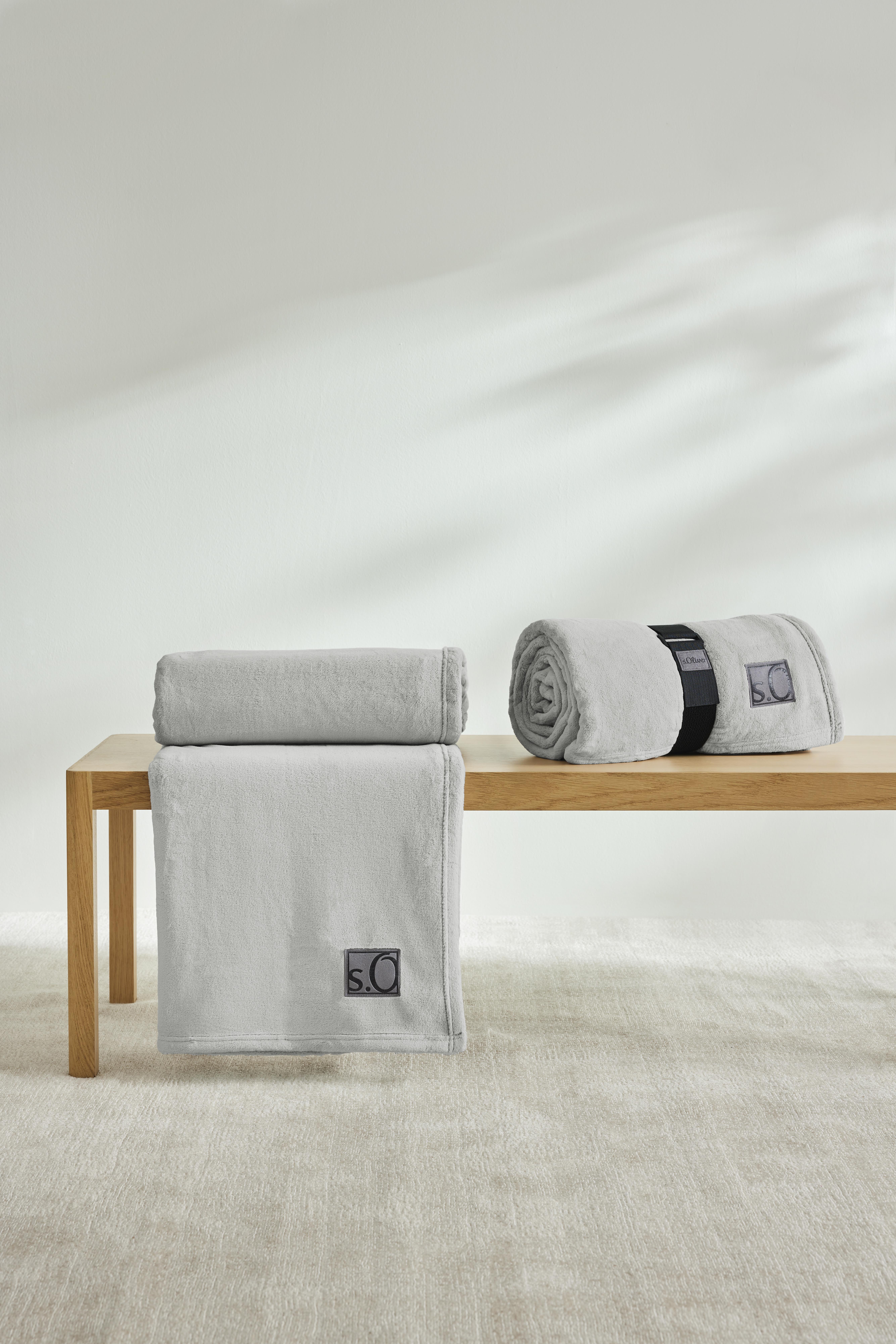 s.Oliver Decke KUSCHELSOFT 150x200cm in Farbe silbergrau