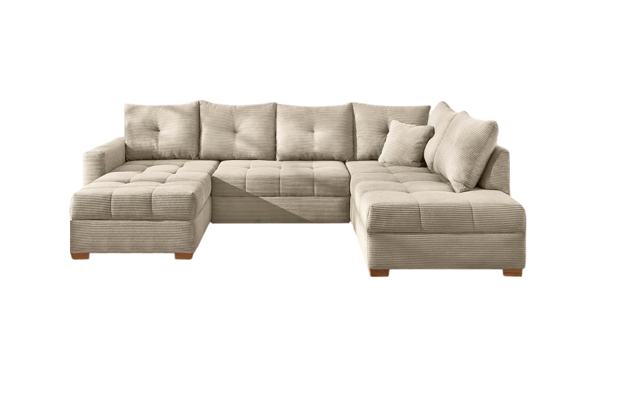 JOB Wohnlandschaft ABBY ca. 170x313x200cm in Dessin Cord light greige, Couch, Mobiliar