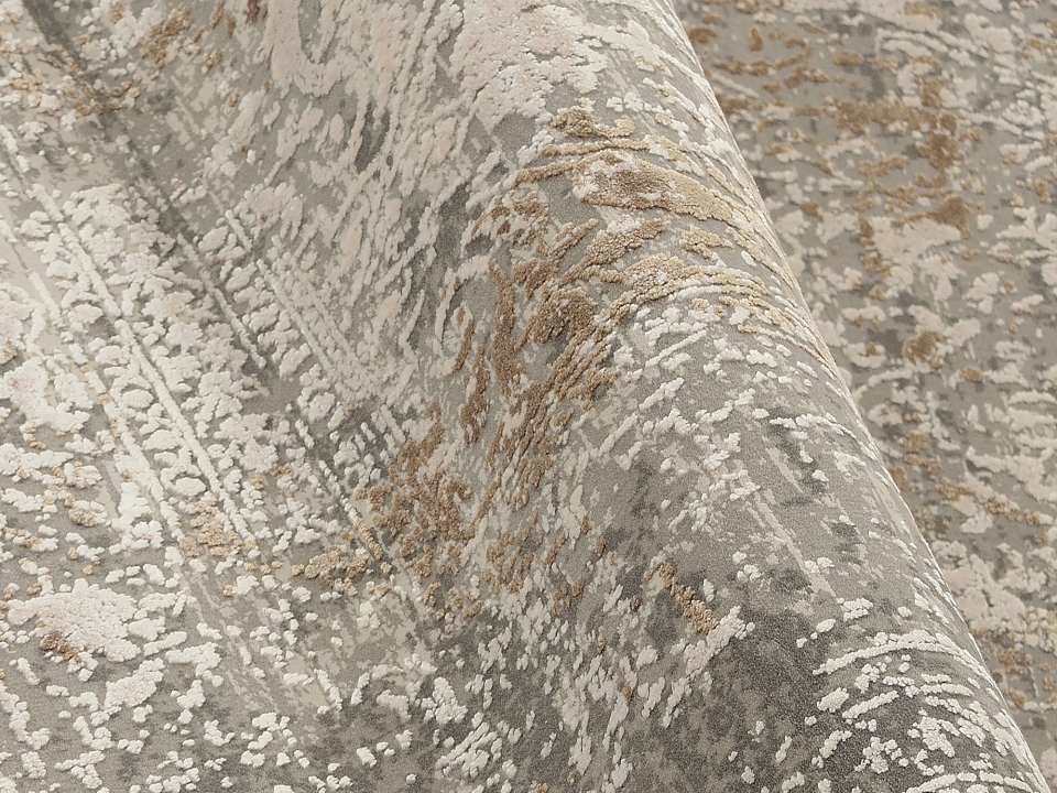 OCI Webteppich Ø ca. 160cm in Farbe grau-gold
