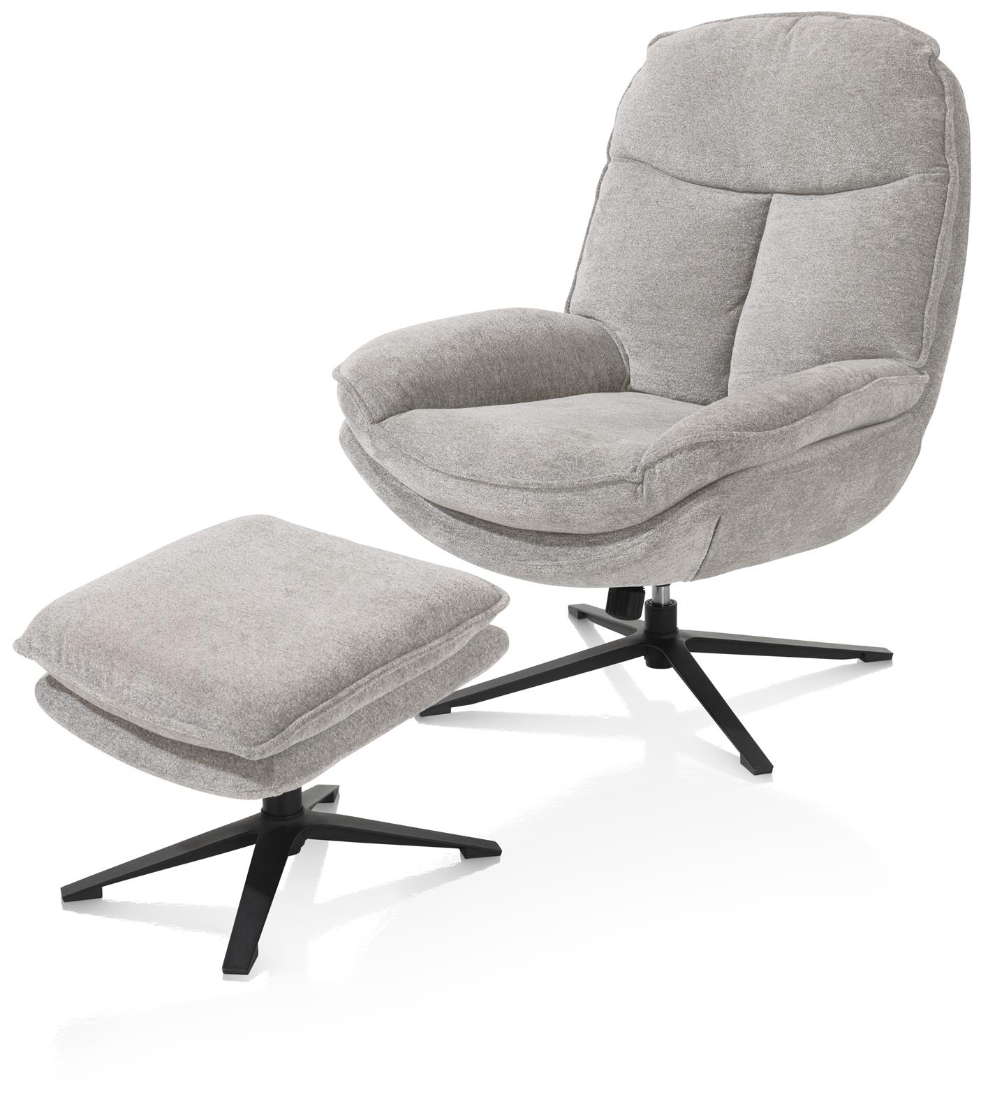 Henders & Hazel Sessel mit Hocker FLORENCE ca. B79 H100 T94 cm in Stoff Enzo kiesel