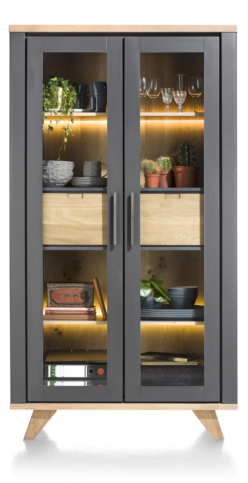 Henders & Hazel Vitrine Jardin anthrazit LED-Beleuchtung