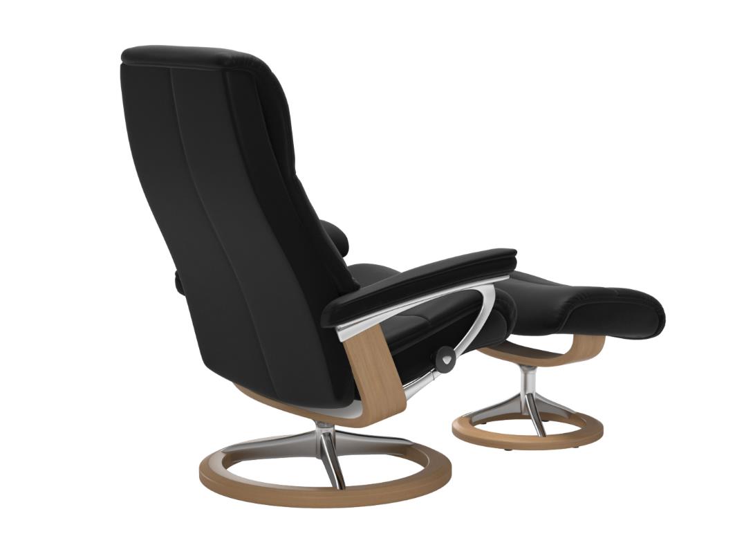 Stressless Sessel mit Hocker VIEW ca. B91 H110 T142 cm in Leder Paloma 19 schwarz