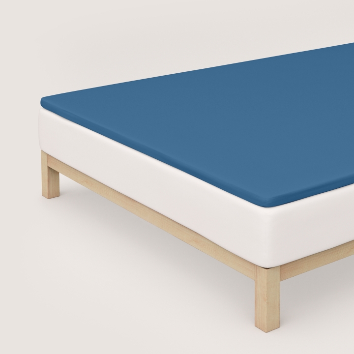Schlafgut Pure Topper Spannbettlaken ca. 120x200-130x220cm in Farbe Blue Mid