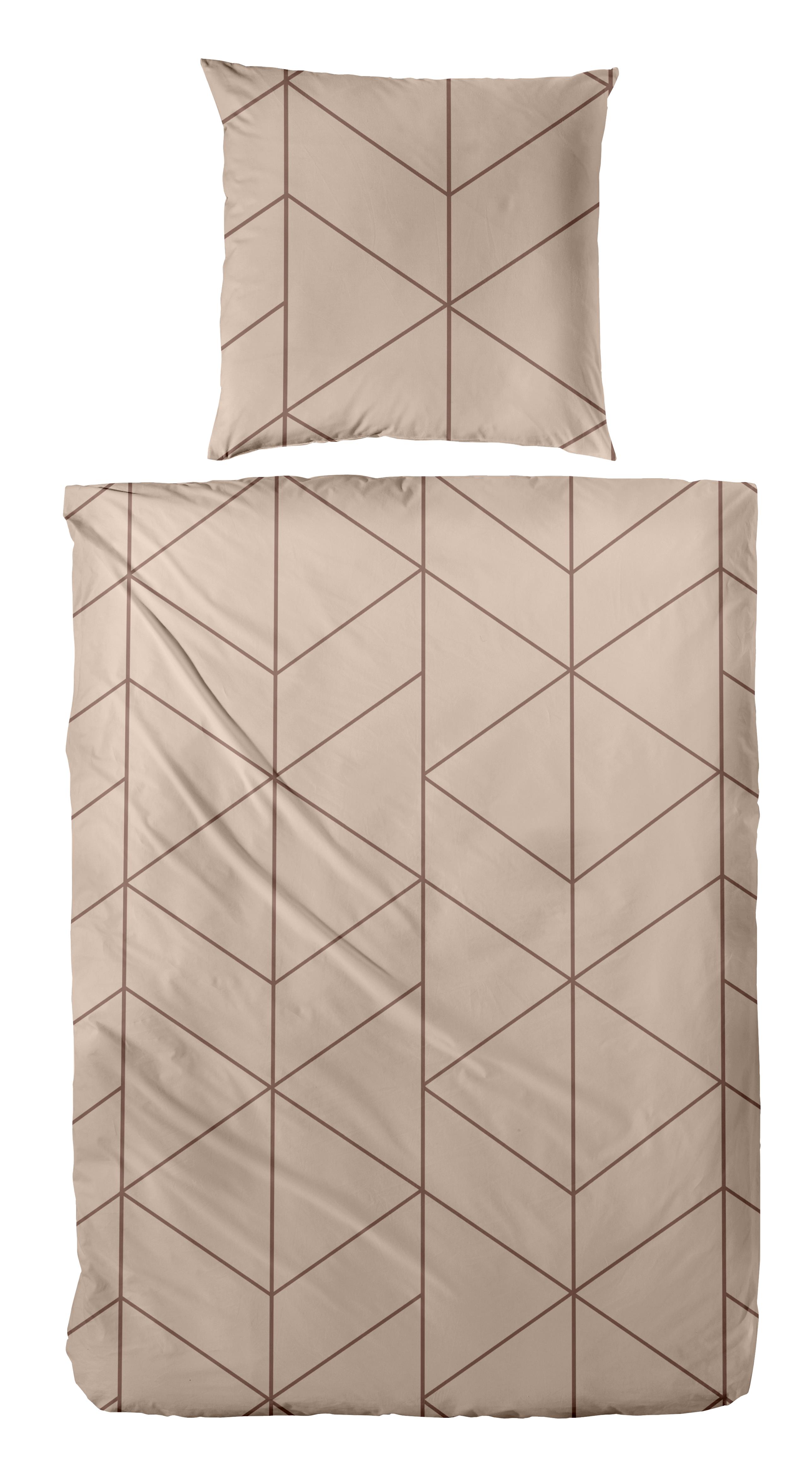 Hahn Haustextilien Bettwäsche 135x200cm in Farbe beige, braun, Kissen, Dekoration für Zuhause, Kopfkissen, Mobiliar