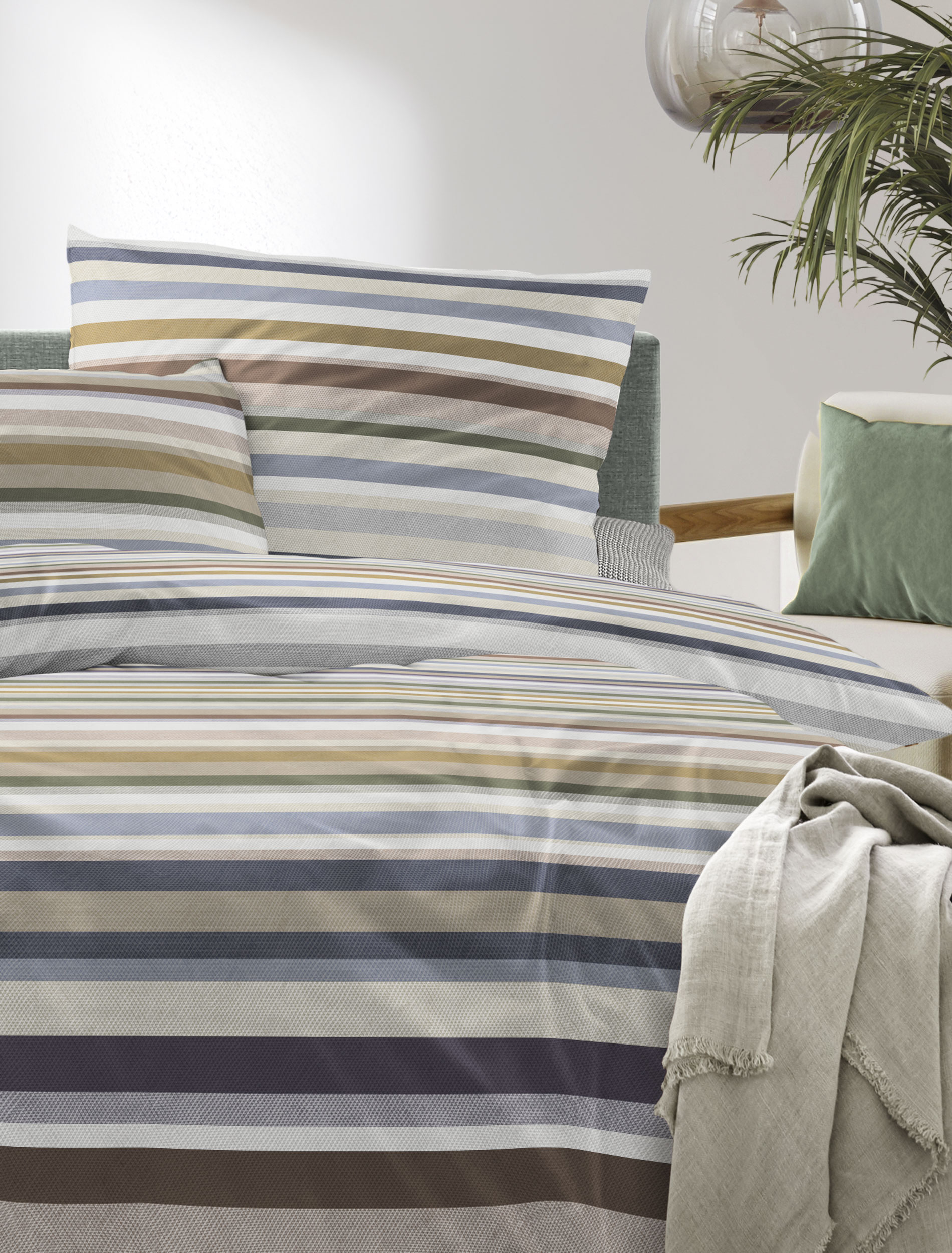 irisette Mako-Satin Bettwäsche WAVE in Farbe ca. 155x220cm, Moebel, Bett, Bettlaken