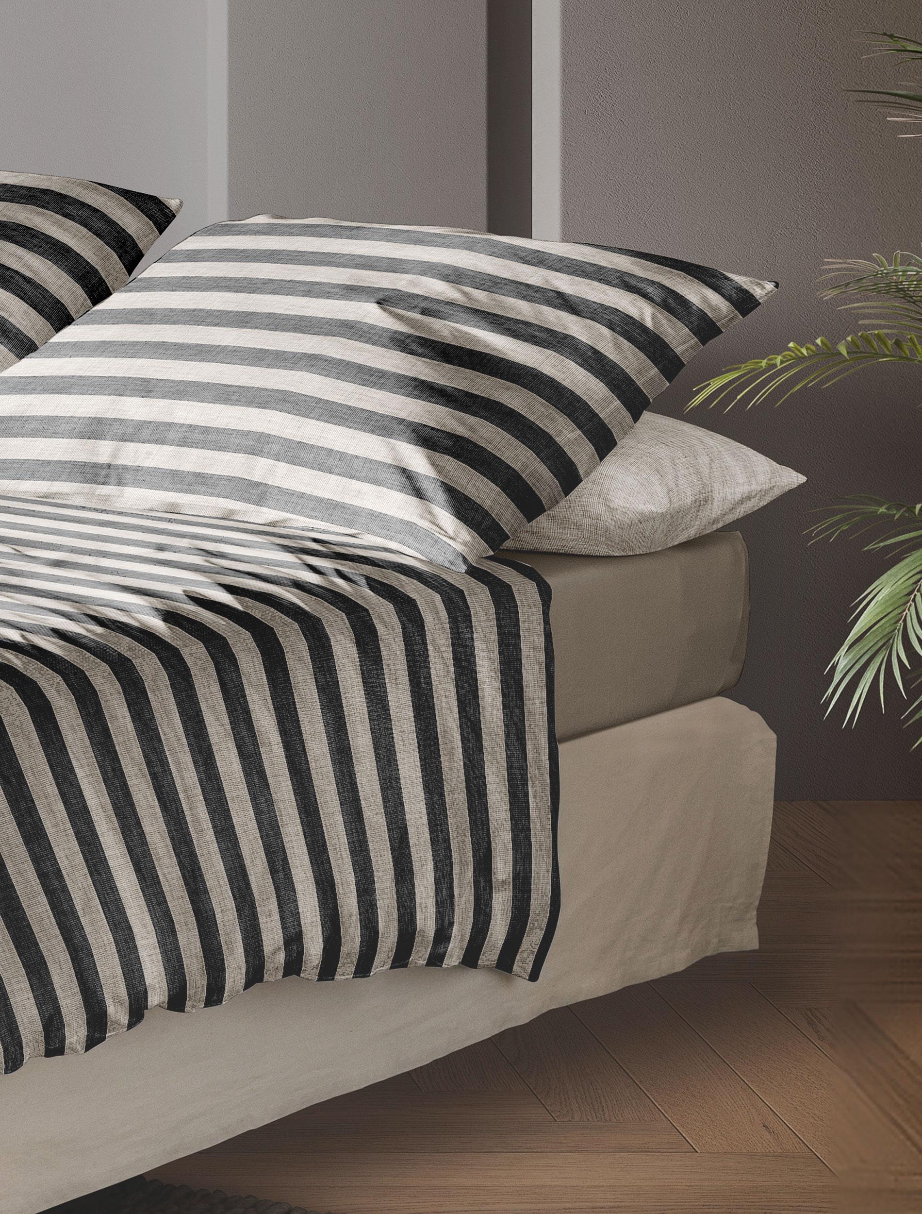 Irisette Mako-Satin Bettwäsche WAVE-HK ca. 155x220cm in Farbe grau