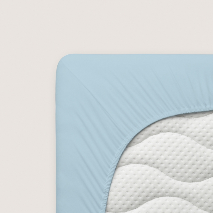 Schlafgut Casual Spannbettlaken ca. 140x200-160x200cm in Farbe Blue Light