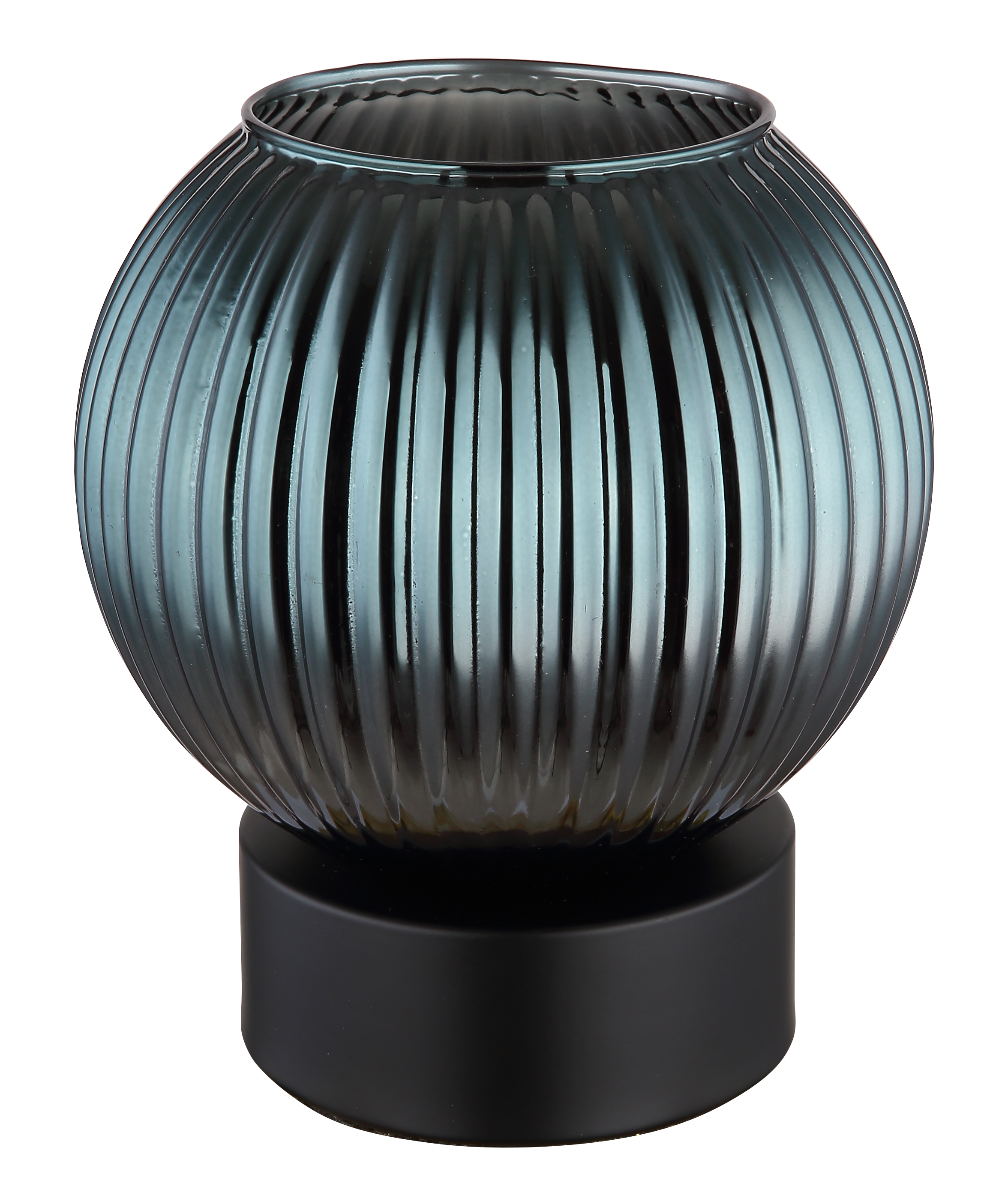 Tischleuchte  Durchm: ca.15 cm in Metall schwarz matt/Glas
