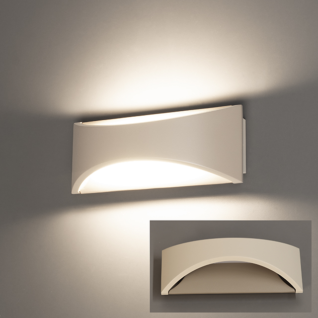 Fischer & Honsel LED-Wandleuchte RIO 1-flammig in Farbe Metall sandfarbig/Acryl weiß, Deckenleuchte, Leuchte, Lampe