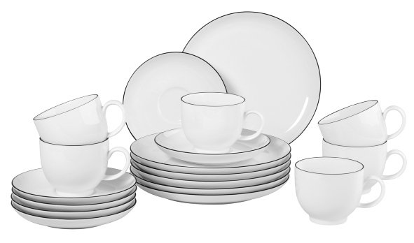 Seltmann Weiden Kaffeeservice 18-teilig Lido 10826 Black Line