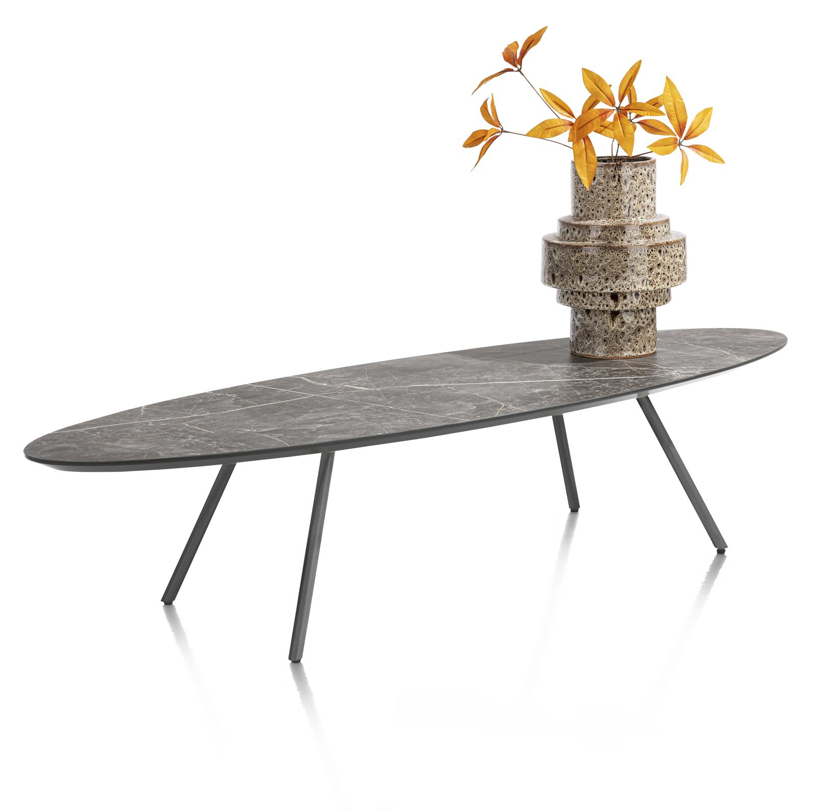 XOOON Couchtisch  NIORA ca. B50 H32 T150 cm in Tischplatte Marmorlook