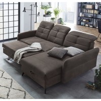 JOB Eckgarnitur Loft in Microfaser dunkelbraun
