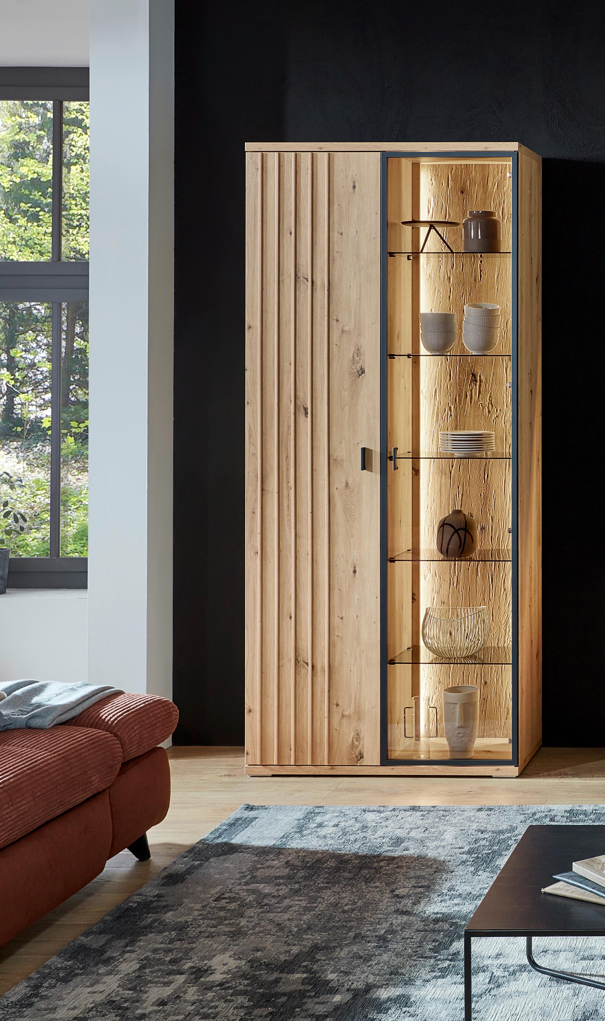 Vitrine  in Eiche Artisan Melamin