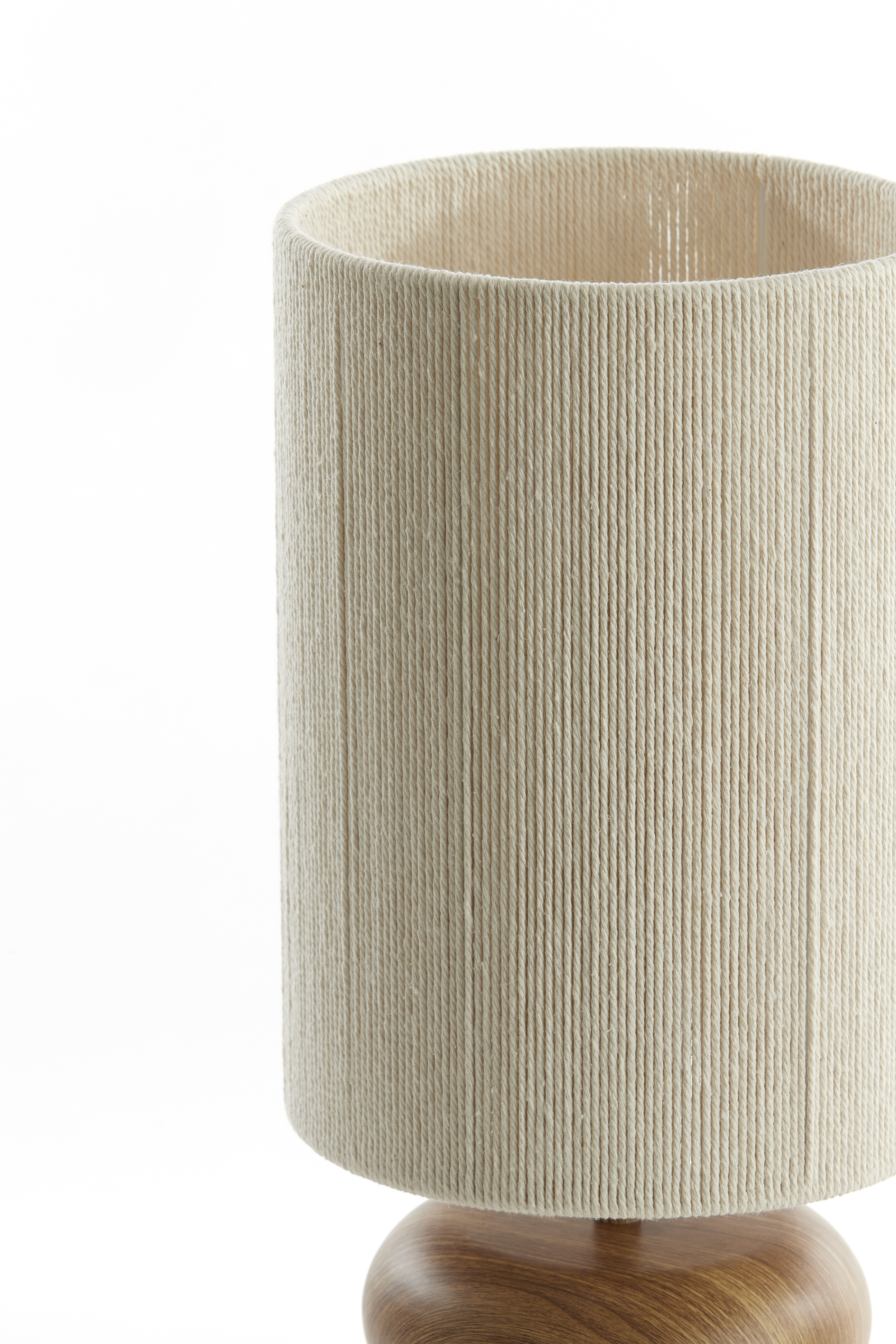 Tischleuchte  Durchm. 22x51cm in wood Print natur+Rope creme