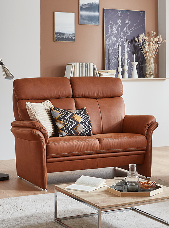 2-Sitzer  in Stoff Magnum 28 cognac